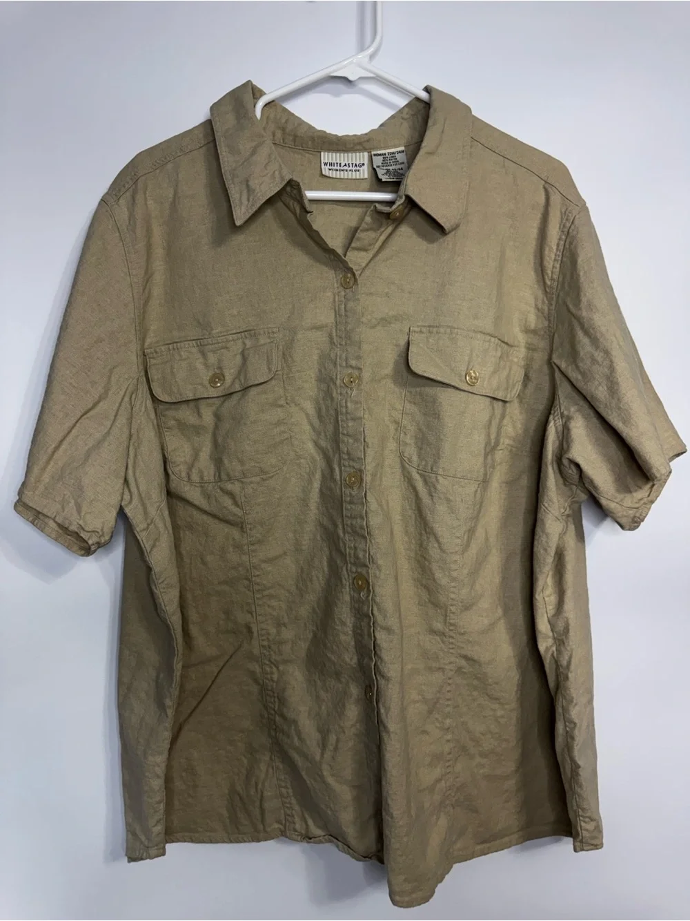 Light Tan Button-Up Shirt and Matching Pant Set